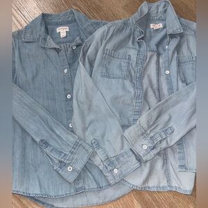 Cat & Jack girls denim button down shirts size M(7/8)